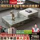 簡(jiǎn)第意式風(fēng)大理石茶幾客廳現(xiàn)代輕奢設(shè)計(jì)師別墅進(jìn)口奢石創(chuàng)意大平層茶桌 【天然大理石】雙色拼接茶幾組合 云中翡翠+卡里冰玉