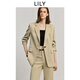 LILY2025夏新款女裝含醋酸復古老錢(qián)風(fēng)七分袖收腰休閑通勤西裝外套 301綠色 M