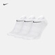 耐克（NIKE）官方LIGHTWEIGHT速干訓(xùn)練船襪(3雙)秋季支撐柔軟SX7678 100白/(黑) L
