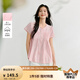 茵曼（INMAN）溫柔甜美風(fēng)琴褶小飛袖襯衫2025夏季女裝新款圓領(lǐng)氣質(zhì)粉色襯衣 藕粉色 S