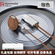 羅梅達(dá)爾（Rommedal）耳機(jī)有線新款typec接口高音質(zhì)半入耳式圓孔電腦手機(jī)游戲安卓華為 咖啡色「Type-c接口」
