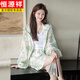 恒源祥三亞旅游穿搭泰國套裝女夏云南西雙版納衣服巴厘島海邊度假連衣裙 綠色防曬上衣+短褲【送吊帶】 S