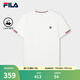 FILA 斐樂官方男子針織短袖衫2025夏新款時尚休閑簡約基礎(chǔ)圓領(lǐng)T恤 云白-WT L 175/96A/L
