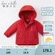 戴維貝拉（DAVE＆BELLA）加厚保暖連帽女童棉服男童棉衣外套兒童冬裝幼兒小童冬天外出棉襖 紅色DB16285 110 cm（建議身高100-110cm）
