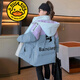 G.DUCKKIDS品牌童裝兒童羽絨服女童中長款冬季外套女孩冬裝保暖白鴨絨羽絨服 拼色收腰免洗羽絨服 灰色 140
