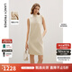 朗姿法式復(fù)古氣質(zhì)直筒高級感休閑無袖裙子女2024年秋季新款連衣裙 蛋黃白色 S