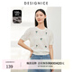 迪賽尼斯（DESIGNICE）2024年春季新款通勤風(fēng)簡(jiǎn)約圓領(lǐng)短袖羊毛衫短款套頭毛衣女 米白 M