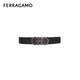 菲拉格慕（Ferragamo）男士牛皮黑扣腰帶 黑色/胡桃色 678783 476361 115