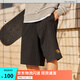 李寧防曬短衛(wèi)褲男夏季跑步健身純色簡(jiǎn)約刺繡寬松休閑慵懶運(yùn)動(dòng)短褲 【小LOGO棉質(zhì)】黑色-1 XL