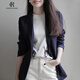 clotho Rennie品牌女裝羊毛呢西裝外套女2025春秋新款韓版修身休閑一?？畚鞣?藏青藍(lán) M