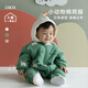 爬爬冬裝男女寶寶夾棉爬服嬰兒加厚連體衣1個月-3歲 綠色 80cm