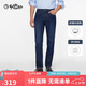 金利來(lái)春夏男士牛仔褲簡(jiǎn)約百搭常規(guī)水洗青年休閑長(zhǎng)褲男 中藍(lán)-55 32 