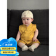 G. DUCKKIDS新中式龍服黃馬褂?jì)雰喊偬於Y服中國(guó)風(fēng)琵琶服無(wú)袖連體衣薄款衣服 金色國(guó)風(fēng)連體衣 73cm