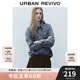 UR2025春季新款女裝復古撞色刺繡翻領(lǐng)長(cháng)袖牛仔襯衫UYL850021 藍色 (偏寬松) S