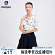 Navigare意大利小帆船女士襯衫25夏季新品時尚波點(diǎn)短袖襯衣百搭顯瘦上衣 0026冰川白 M