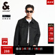 杰克·瓊斯（JACK&JONES）25年男裝外套男年春秋仿麂皮上衣翻領(lǐng)夾克男輕商務(wù)休閑外套高檔 E44黑砂色 L