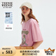 Teenie Weenie小熊女裝T恤2025夏季新款休閑活力重工刺繡圓領(lǐng)短袖 粉色 M