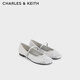 CHARLES&KEITH蝴蝶結(jié)平底瑪麗珍鞋單鞋女七夕禮物CK1-71720057 Silver銀色 36