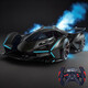 赟婭兒童遙控車(chē)男孩競速四驅漂移賽車(chē)電動(dòng)玩具車(chē)模型充電耐摔炫酷跑車(chē) 30cm蘭博基尼-遙控噴霧 夜光藍