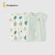 童泰（TONGTAI）嬰兒短袖連體衣夏季純棉薄款新生兒哈衣爬服寶寶衣服提花綠色73cm
