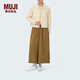 無(wú)印良品（MUJI）IDEE 女式 絎縫 短夾克 女外套 秋季 女裝上衣 GAD65C4S 淺米色 均碼 (165/88A)