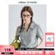 VEGA CHANG短袖T恤女2025夏新款設(shè)計感小眾復(fù)古Polo領(lǐng)短款百搭體恤衫上衣服 暗影灰 L