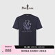 比音勒芬（Biemlfdlkk）【活力棉】春夏款男士時(shí)尚休閑BG鹿圖案挺括透氣輕薄圓領(lǐng)短袖T恤 07黑色 L （105）