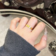 YINXIANGRONG碎碎冰黃金戒指情侶男女款滿(mǎn)天星足金999禮物520情人節送女友? 碎碎冰戒指12號圈口約2.1g