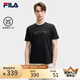 FILA 斐樂(lè)官方男裝針織短袖衫2025夏新款時(shí)尚簡(jiǎn)約休閑基礎(chǔ)純棉T恤 正黑色-BK L 175/96A/L