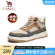 駱駝（CAMEL）官方店 秋冬季男鞋高幫板鞋子保暖加絨棉鞋 GE122W7691M 沙灰(絨毛) 41
