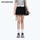 ANN ANDELMAN【朱主愛(ài)同款】直筒拼接腰頭洗水工裝短裙半身裙 黑色 XS