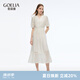 歌莉婭天絲連衣裙女夏季2025新款今年流行漂亮蕾絲裙子1E6R4K910 07W米色 L