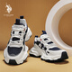 美國馬球協(xié)會（U.S.POLO ASSN.）保羅男鞋厚底透氣老爹鞋夏季新款網面戶外運動跑步鞋子男