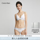Calvin Klein內(nèi)衣【明星同款摩登引力帶】女士ck無鋼圈可拆墊三角文胸QF5650 100-月光白 M