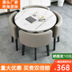 星辰佰邦洽談桌椅組合餐桌家用陽(yáng)臺(tái)休閑桌椅商務(wù)店面接待談判辦公室圓桌 仿大理石圓桌+淺灰皮椅 一桌四椅