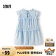 森馬（Semir）短袖襯衫女木耳邊蝴蝶結(jié)浪漫溫柔2025夏飛袖肌理襯衣109325104003