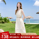 百圖betu女裝2025夏季新款連衣裙無袖羽毛流蘇背心氣質(zhì)裙子女2506T52 淺杏色 S