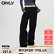 ONLY秋冬休閑潮酷高腰闊腿工裝褲休閑褲女|123414005 H1Z 黑色 160/64A/SR