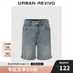 UR2024秋季新款女裝時(shí)尚簡(jiǎn)約磨白洗水淺色牛仔短褲UWM840017