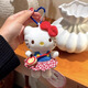 kitty包包掛件汽車(chē)鑰匙扣凱蒂出游kt貓玩偶女生閨蜜公仔生日禮物 紅格裙kitty+蘋(píng)果小包掛件愛(ài)心扣 掛件