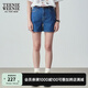Teenie Weenie小熊女裝夏季簡約時尚牛仔短褲時尚高腰褲子女韓版 深藍色 M (165)