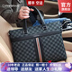 Cohnim kevin奢侈品男士公文包手提電腦文件單肩斜跨包送男友老公生日七夕禮物 c01834格子黑 13英寸