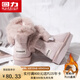 回力雪地靴女2024冬季新款加絨加厚棉鞋子女款學(xué)生休閑百搭保暖短靴 粉色 39