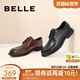 百麗七夕節(jié)通勤商務(wù)皮鞋夏季透氣正裝鞋男真皮德比鞋B3GK3CM1【預(yù)售】 黑色 43 (265mm)