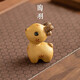 倩揮紫砂黃段泥梅花鹿茶寵蓋置擺件精品可養招財可愛(ài)家居手工藝品茶玩 紫砂黃金段泥茶寵-梅花鹿
