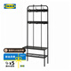 宜家（IKEA）NIPASEN尼坡森長(zhǎng)凳換鞋柜可坐門(mén)口家用收納鞋柜 黑色衣架和帶鞋柜凳子