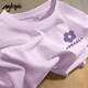 MJ STYLE純棉短袖T恤女2025年夏季寬松休閑百搭小清新氣質(zhì)減齡半袖上衣