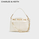 CHARLES&KEITH柔軟繩結鏈條包掛單肩托特包生日禮物送女友CK2-20782617 Cream奶白色 M