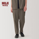 無(wú)印良品（MUJI）男式  易干 寬版錐形褲 男士長(zhǎng)褲子 休閑褲秋季  AE0Y5A4A 深咖啡棕色 M （170/80A）