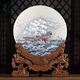 古瑤玉石平安扣桌面高端擺件帆船老板辦公室擺設開(kāi)業(yè)禮品高檔客廳裝飾 中號(玉扣直徑26cm)